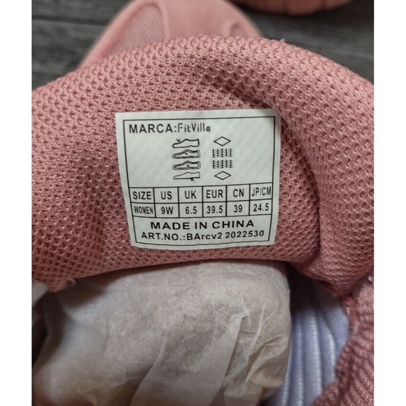 Fitville Rebound Core V2 Sneakers Womens 9 W Hook and Latch Pink Wide Shoes - Picture 4 of 8